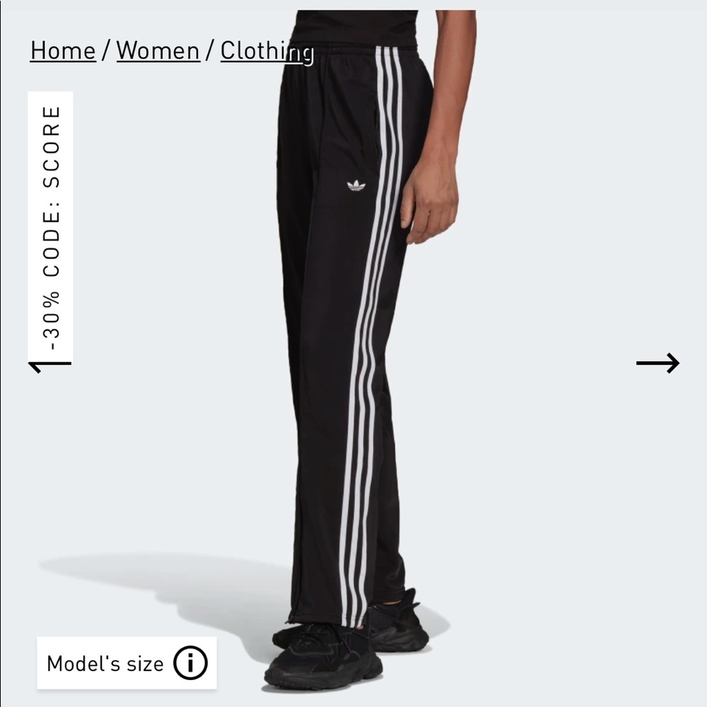 Womens adidas black and white track pants